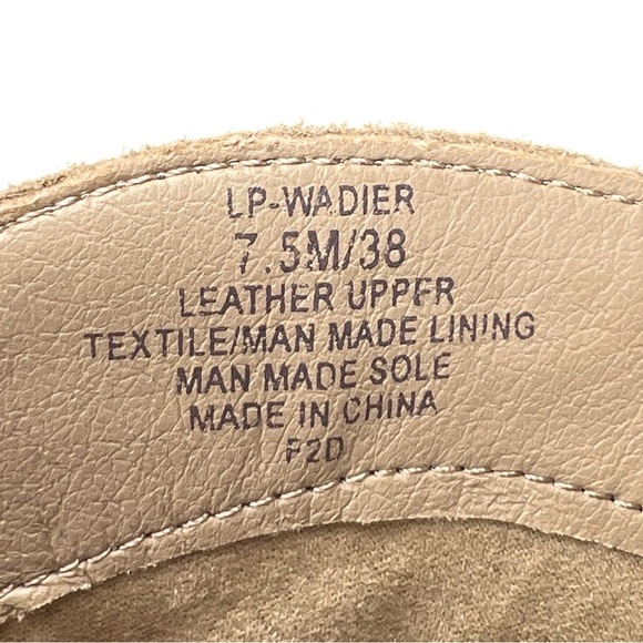 NEW Lucky Brand Wadier Booties Size 7.5 Wedge Heel Tan Suede Ankle Boots New - Picture 10 of 11